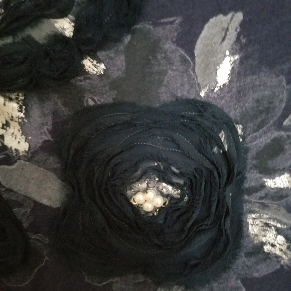 2 for $25 INC Navy Blue Embellished T Shirt - Picture 3 of 5